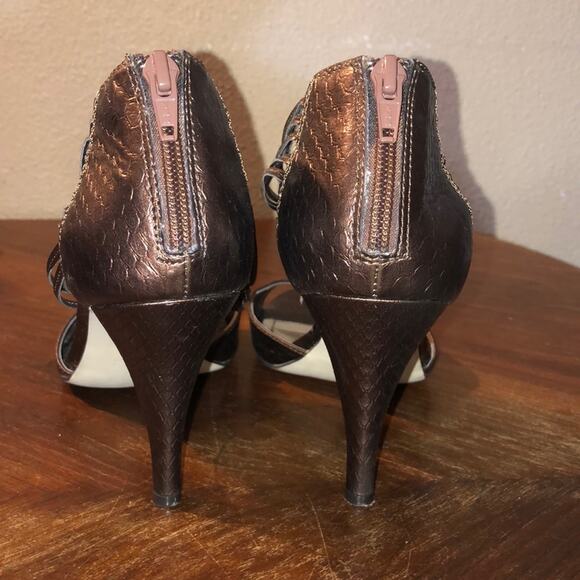 Style & Co "Nathalie" Edgy Whimsical Goth Bronze Faux Drusy Pumps 8 - Picture 5 of 8